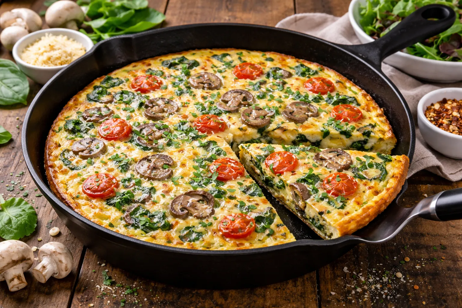 Spinach and Mushroom Frittata